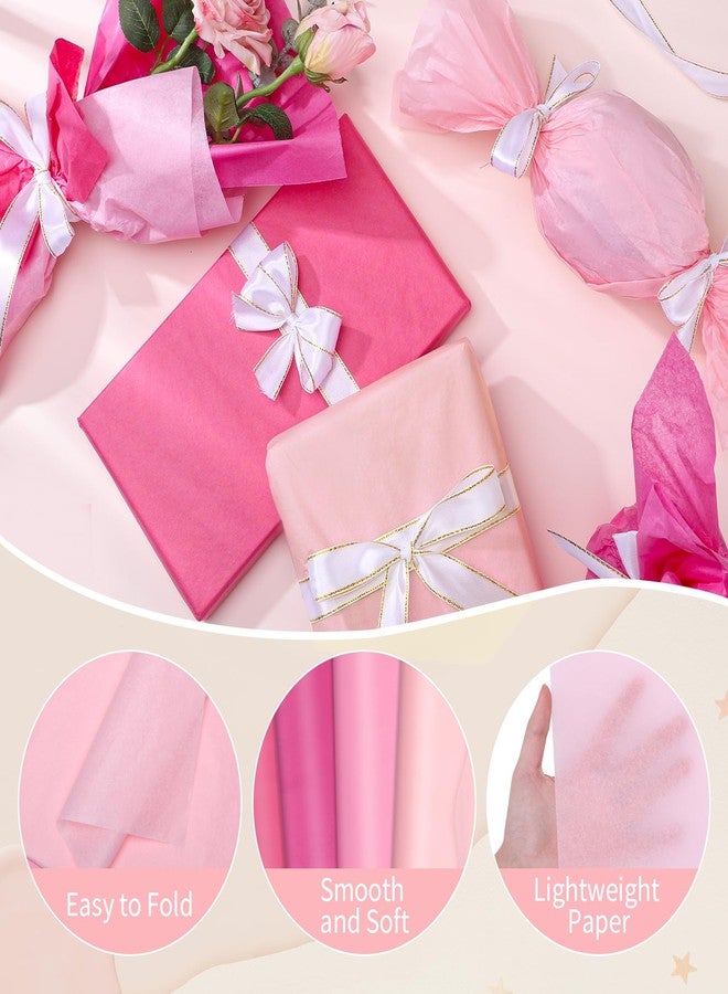 woric 160 Sheets Pink Tissue Paper for Gift Bags 20 X 14 Inches Wrapping Tissue Paper Bulk for Valentine's Day Crafts Birthday Baby Shower Weddings Bridal Shower Decorations - Image 3